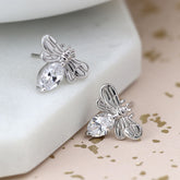 Sterling Silver Bee Stud Earrings - Majestico Gifts